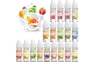 MULOEN Food Flavoring Oil, 18 Flavors 100% Pure Natural Extract Liquid Oil - Water & Oil Soluble - Concentrated Candy Flavoring for Lip Balm, Baking, Drinks, Cooking, Soap - .25 Fl Oz (6 ml) Bottles