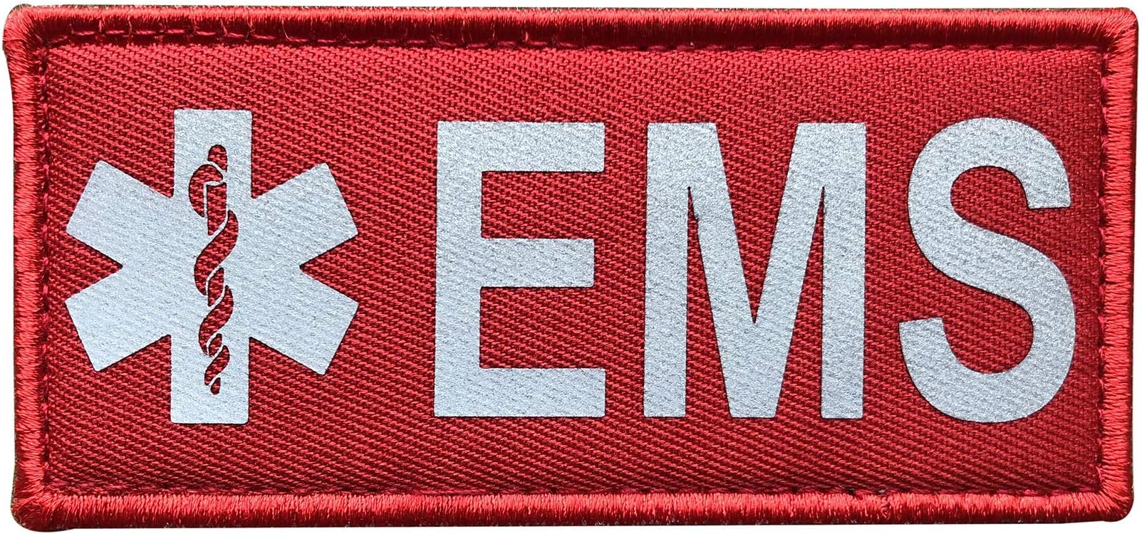 Reflective EMS EMT Star of Life Patch with Hook and Loop (Red)