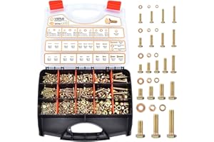 VIGRUE 1045PCS Grade 8.8 Metric Bolts and Nuts Assortment, M4 M5 M6 M8 M10 Bolt Assortment, Heavy Duty Zinc Plated, Length from 12mm - 30mm