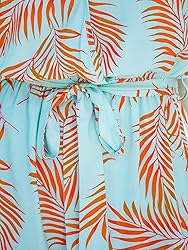 CUPSHE Women's Romper Tropical Flutter Sleeve Boho