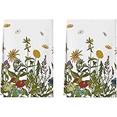 XCHI Daisy Grass Flowers Spring Kitchen Towels Summer Dish Towels 18x26 Inch Home Kitchen Decorations Hand Towels Set of 2 Drying Dishcloth