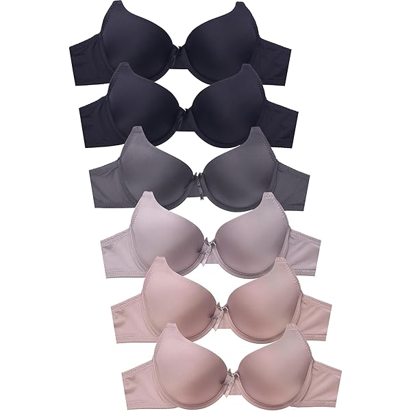 ToBeInStyle Women's Pack Of 6 Padded Bras – Assorted Styles, Underwire Support For Cup Sizes A To DDD