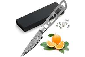 KATSURA Woodworking Project Kit – Paring Knife Blank – 3.5 Inch – Japanese Premium AUS 10, 67 Layers Damascus Steel – NO LOGO
