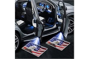 CXCCOI 2PCS Car Door Lights Logo Projector,HD Car Welcome Light LED Courtesy Light for Cool Car Decorations,Universal Car Door Projector Lights Fit All Vehicle Models (Eagle Flag)
