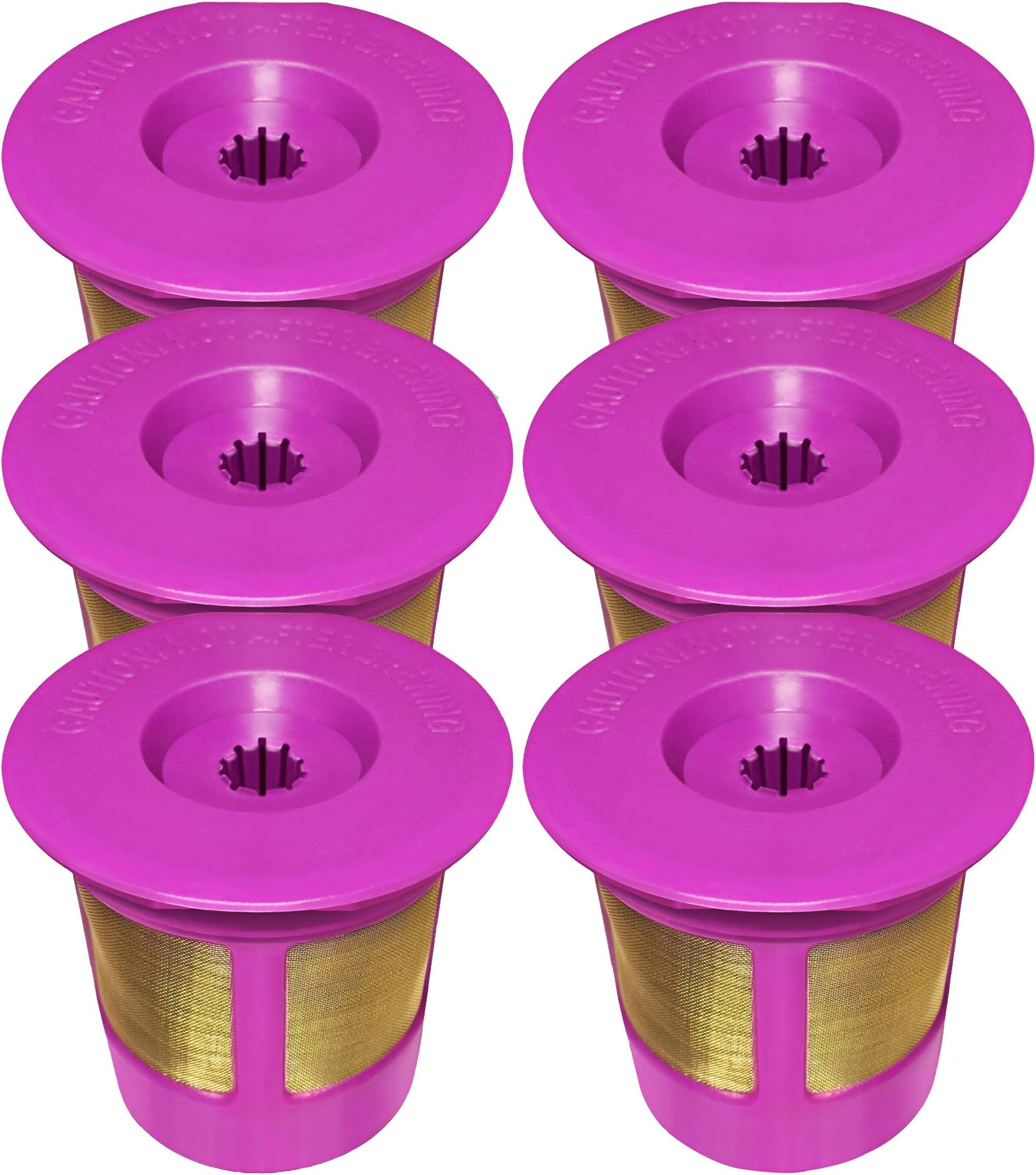Reusable K Cups Works With Keurig 2.0 & 1.0 Brewers Easy To Use Refillable Single Cup Coffee Filters - Eco Friendly Stainless Steel Mesh Filter - Check for Compatibility (6 Pack - Pink)
