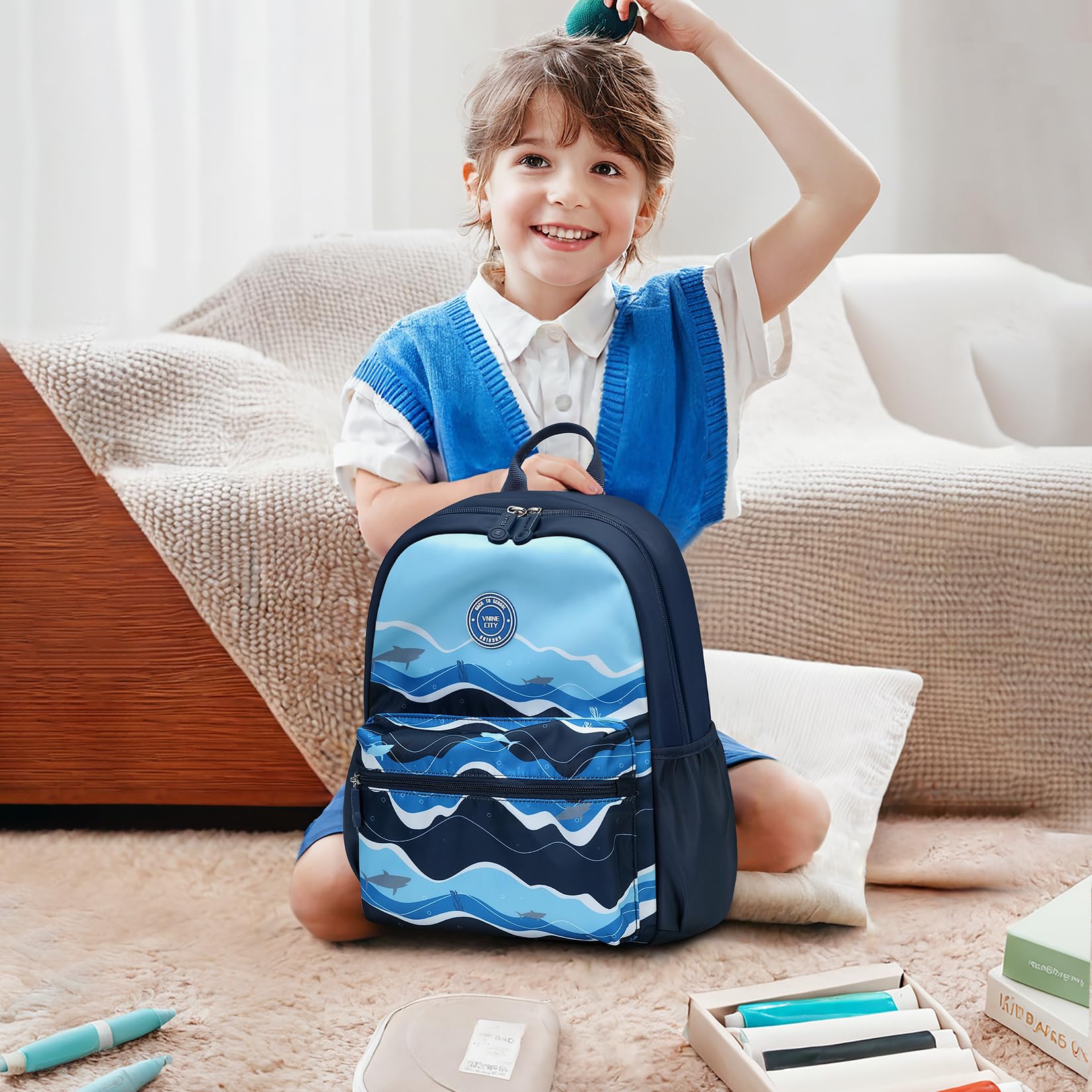 VNINE Kids Backpack for Girls Boys Preschool School Bookbags Toddler Little Bags Travel Daypack Lightweight Elementary Backpack Waterproof Backpacks