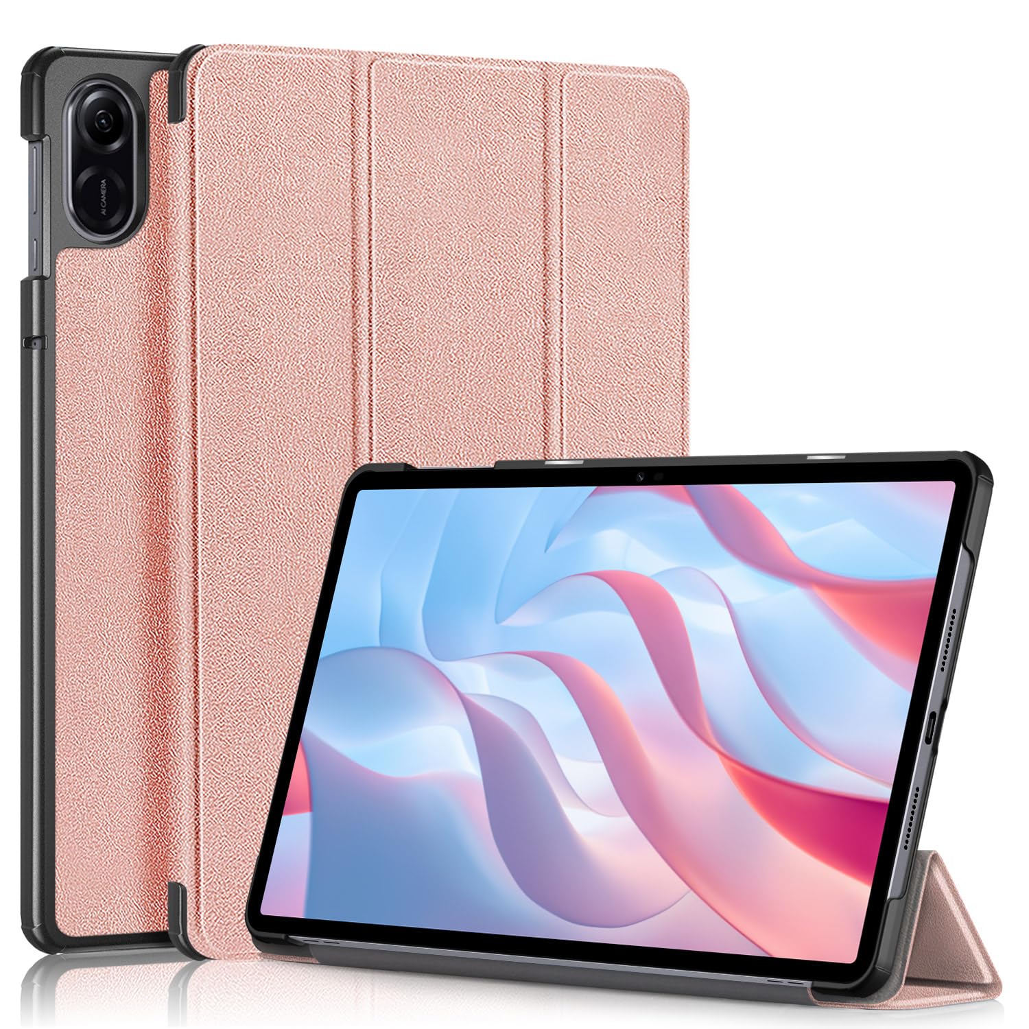 TOPCASE Magnetic Slim Cover Compatible with Honor Tab X9 11.5 inch Tablet Tri-Fold Case with Stand Function,Rosegold