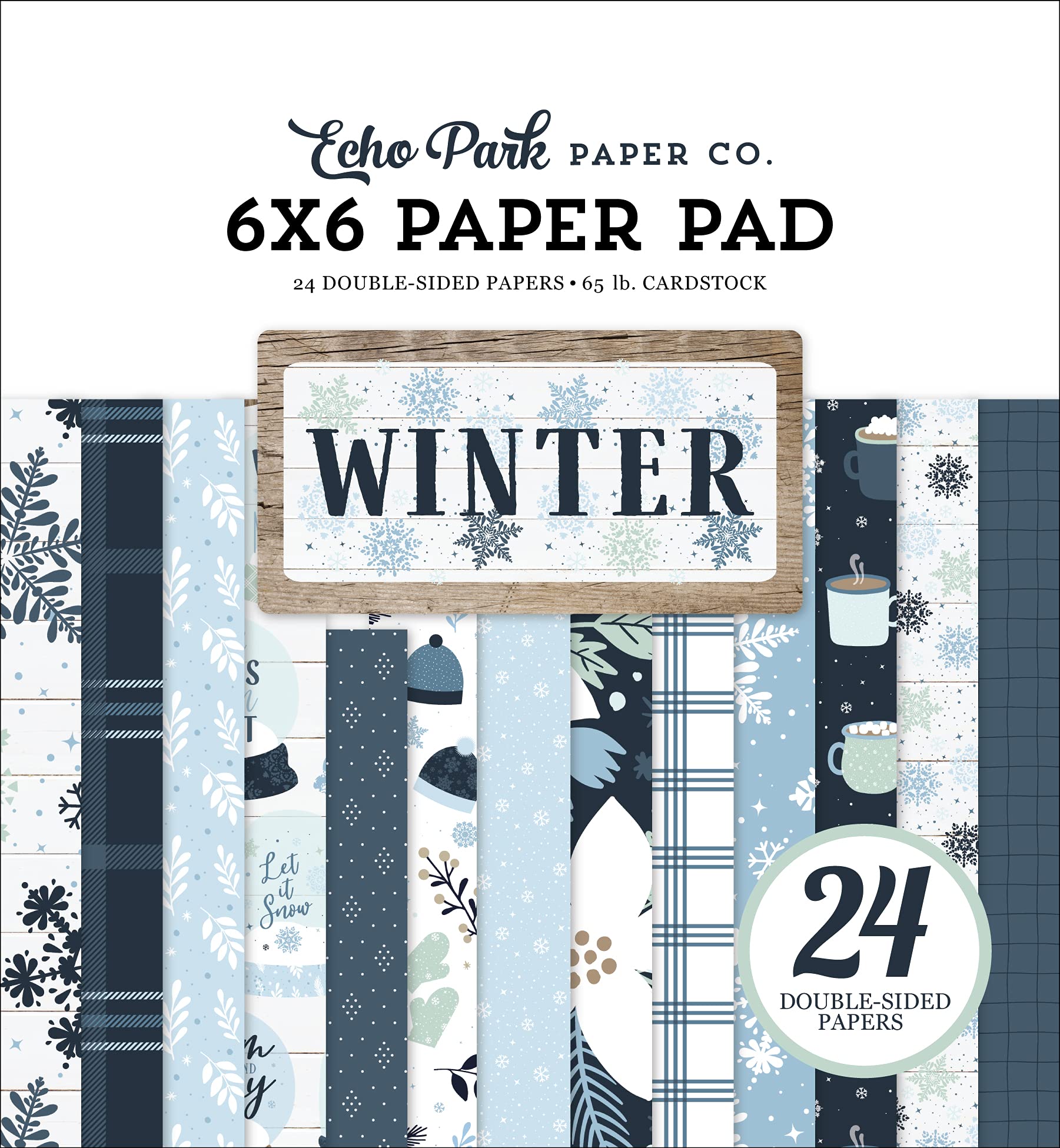 Echo Park Double-Sided Paper Pad 6"X6" 24/Pkg-Winter -TR257023