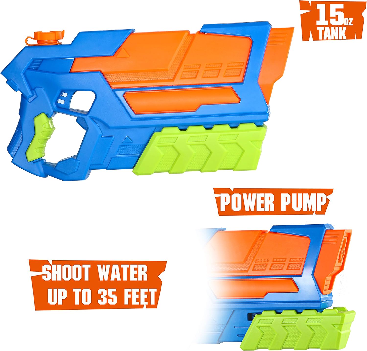 JOYIN 3 in 1 Aqua Phaser High Capacity Water Gun Super Water Soaker Blaster Squirt Toy Swimming Pool Beach Sand Water Fighting Toy: Toys & Games