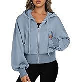ANRABESS Womens Zip Up Hoodies Cropped Sweatshirts Casual Comfy Cute Zip Jackets Fashion Trendy Fall Outfits 2026 Y2K Clothes
