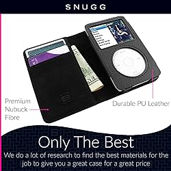 iPod Classic Case, Snugg Black Leather Flip Case