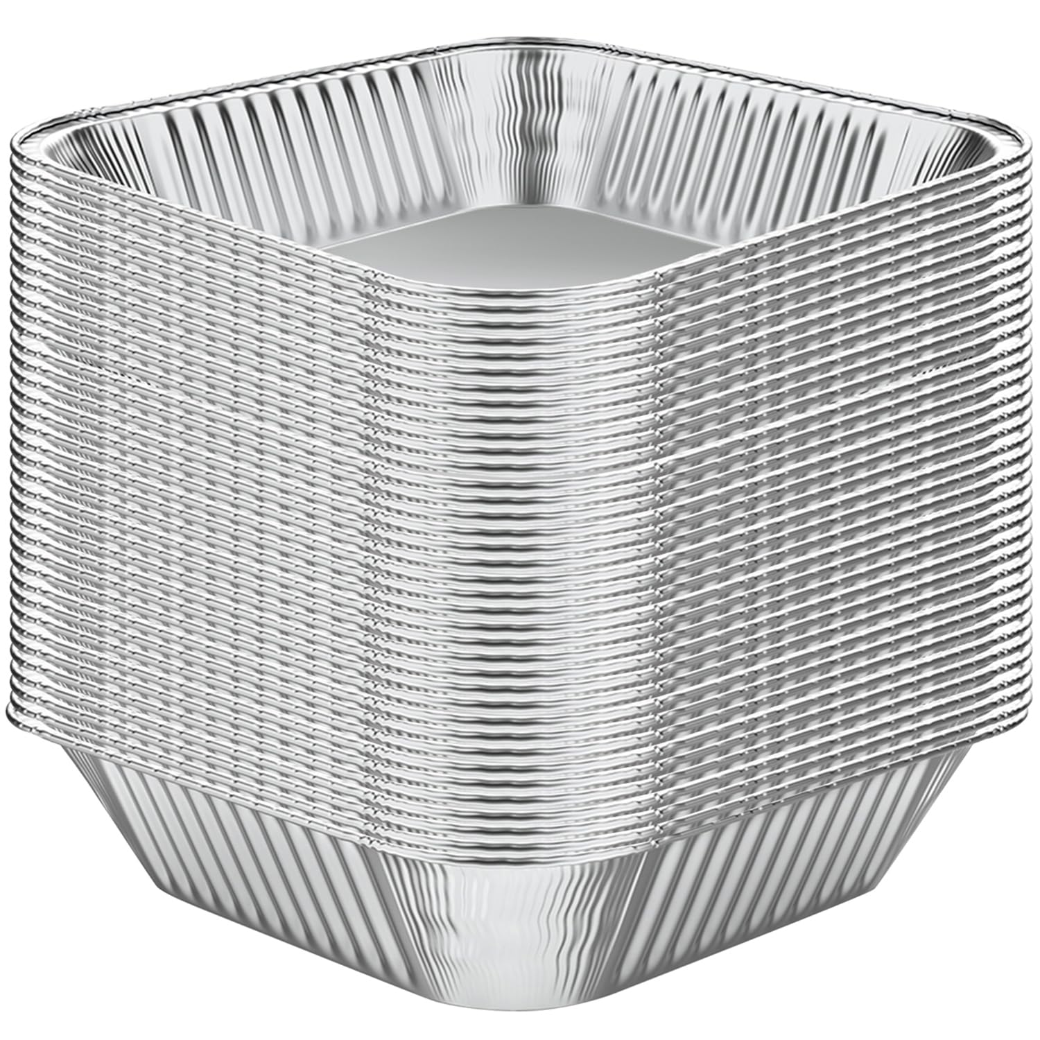 Photo 1 of WANBAO 30 Pcs Disposable Aluminum Tin Foil Baking Pans Bakeware Square 8'' X 8'' X 2'' Inch Meal Prep for Catering, Baking Cakes, Breads, Brownies, Bread, Meatloaf, Lasagna