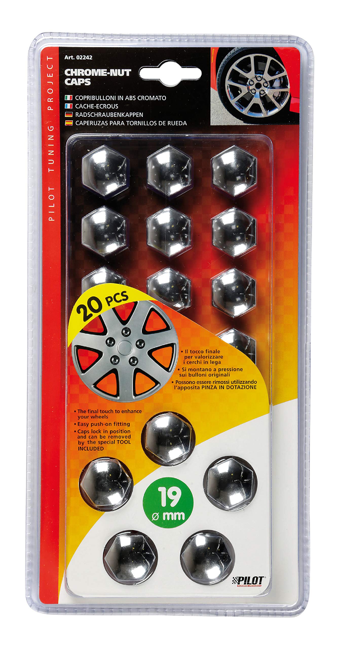 Lampa 02242 Hub Caps ABS Chrome 19 mm