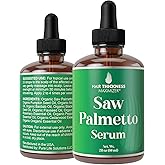 Saw Palmetto Serum for Hair Growth and Thickening - With Rosemary, Peppermint, Pumpkin Seed Oils. Vegan Moisturizing and Strengthening Scalp Treatment for Women, Men, Weak, Dry, Frizzy Hair 2oz