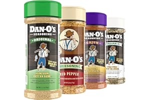 Dan-O's Seasoning - All-Purpose Seasoning & Spices for Cooking & Grilling Anything - meat, vegetables, snacks, popcorn seasoning - Small bottle 4 Pack | Red Pepper Cheesoning®, Cajun, Italian-O™ & Original