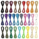 300m 30 Colors 1mm Waxed Polyester Cord Bracelet Cord Wax Coated String for Bracelets Waxed Thread for Jewelry Making Waxed String for Bracelet Making 10m for Each Color