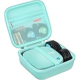 BOVKE Hard Carrying Case Compatible with DYMO LetraTag 200B Bluetooth Label Maker, Compact Label Printer Holder Fits DYMO LetraTag 200B with Mesh Pocket for Paper Label Tapes, Blue