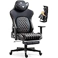 Vigosit Gaming Chair- Gaming Chair with Footrest, Ergonomic Gaming Chair for Heavy People for Adult, Big and Tall Office PC Chair Gaming, 400LBS, Black