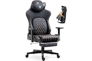 Vigosit Gaming Chair- Gaming Chair with Footrest, Ergonomic Gaming Chair for Heavy People for Adult, Big and Tall Office PC Chair Gaming, 400LBS, Black