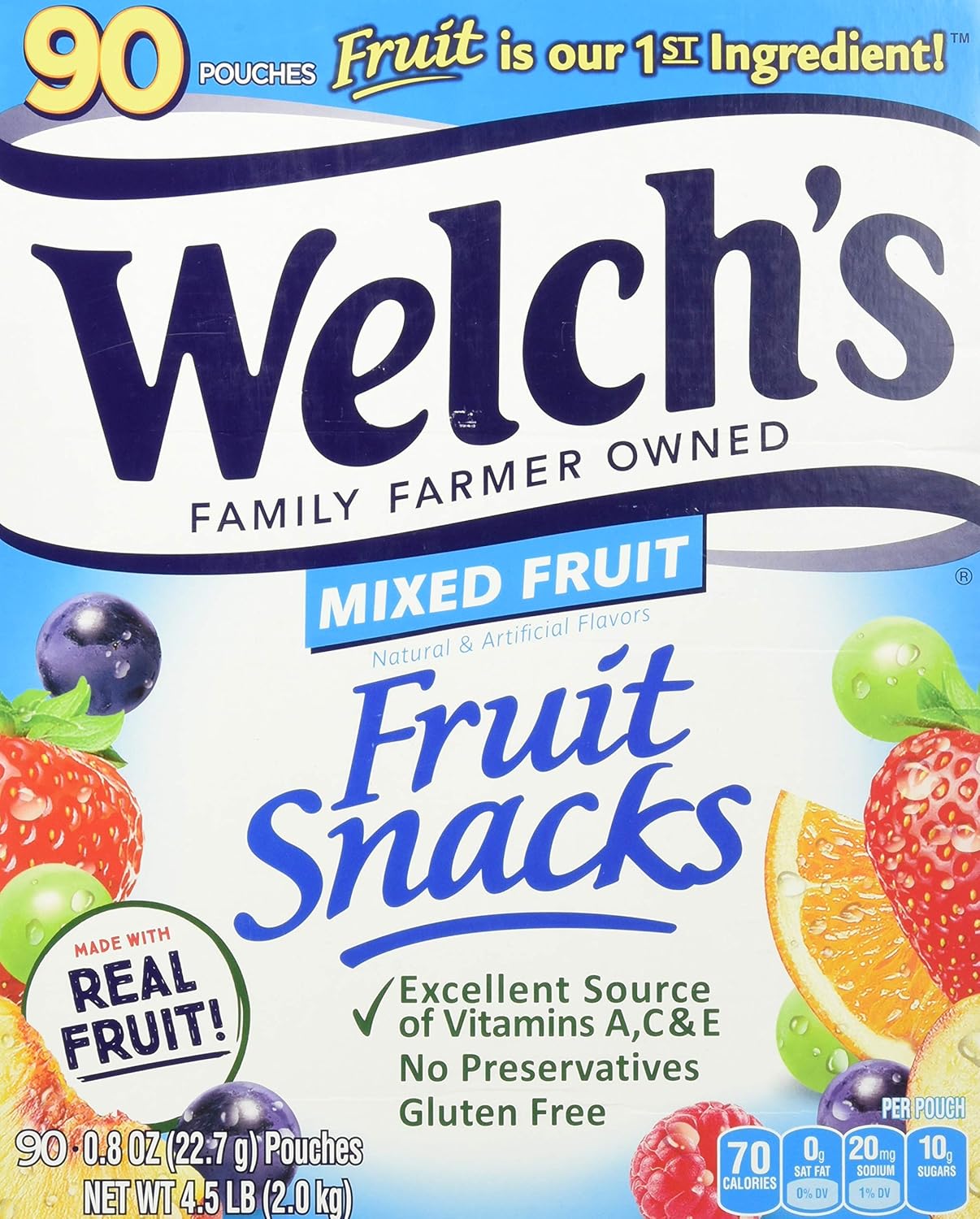 Amazon.com: Welch's Welchs Mixed Fruit Snacks, 90 ct, 4.5 Lb ()