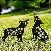 EZTZEN Dog Metal Garden Stakes Decorative, Gifts for Women/Men/Dog Lovers Gifts,Black French Bulldog Silhouette Statues Garden Decor for Outside,Outdoor Decor,Yard Art,Patio,Lawn Ornaments