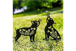 EZTZEN Dog Metal Garden Stakes Decorative, Gifts for Women/Men/Dog Lovers Gifts,Black French Bulldog Silhouette Statues Garden Decor for Outside,Outdoor Decor,Yard Art,Patio,Lawn Ornaments