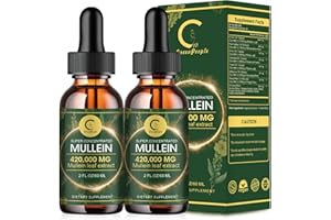 GPGP GREENPEOPLE (2 Pack) Mullein Drops for Lungs - 14000mg Mullein Leaf Extract for Lung Detox & Cleanse, Support for Respiratory, Immune, Digestive System, Natural Mullein Liquid Tincture, Non-GMO, 4 FL OZ