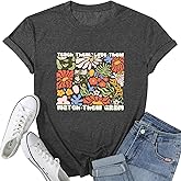 Teacher Shirts for Women Funny Teacher Flower Graphic Tees Casual Inspirational Teaching Short Sleeve T Shirt