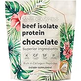 Santa Cruz Paleo, Beef Isolate Protein Powder, Chocolate, Rich in Collagen Peptides for Protein Shakes and Smoothies, Gluten Free, Keto, Paleo, Clean Grass Fed Protein,1.1lbs (20g Protein Per Serving)