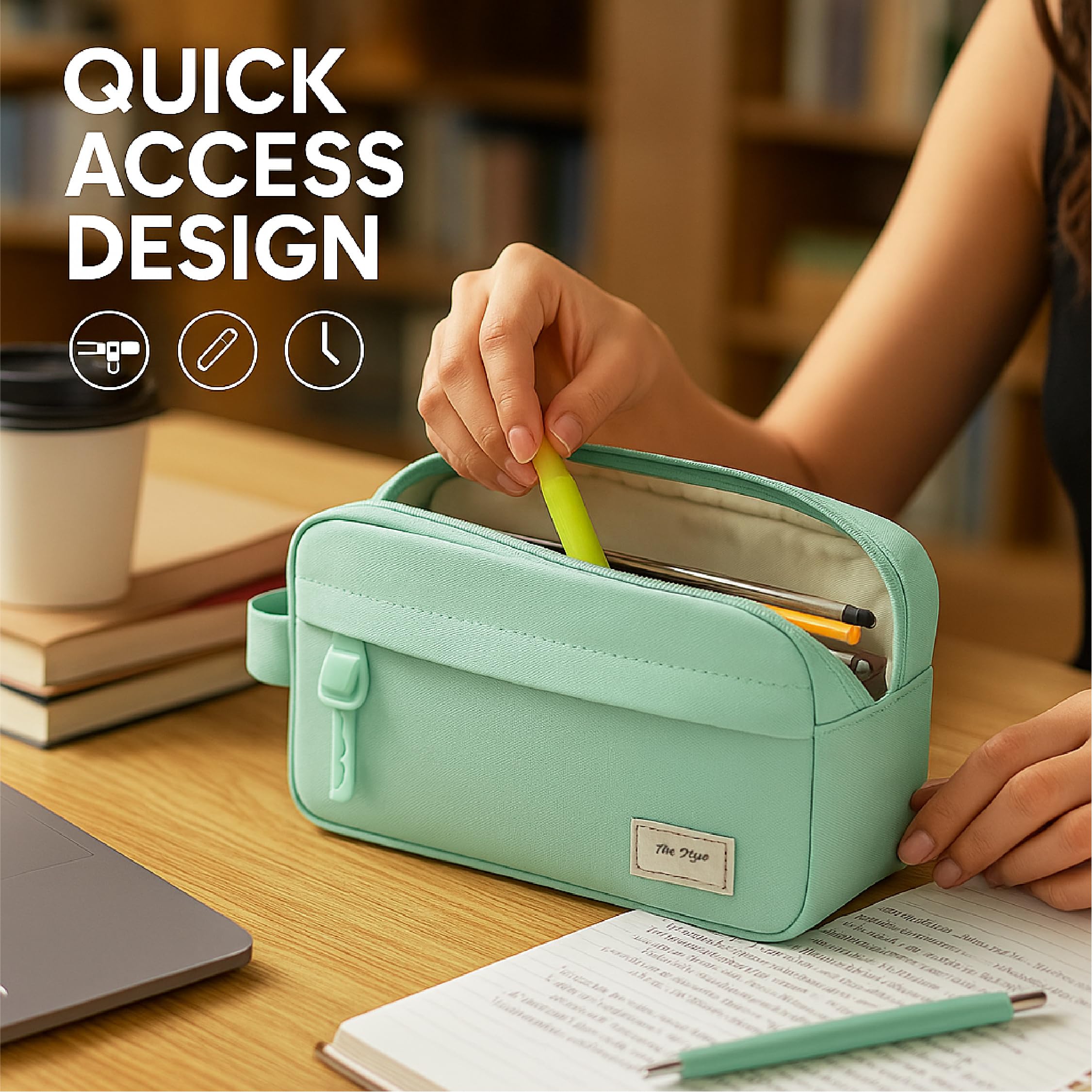 Mr. Pen- Large Capacity Pencil Case, Mint Green, Pencil Pouch, Pencil Bag, Pen Case