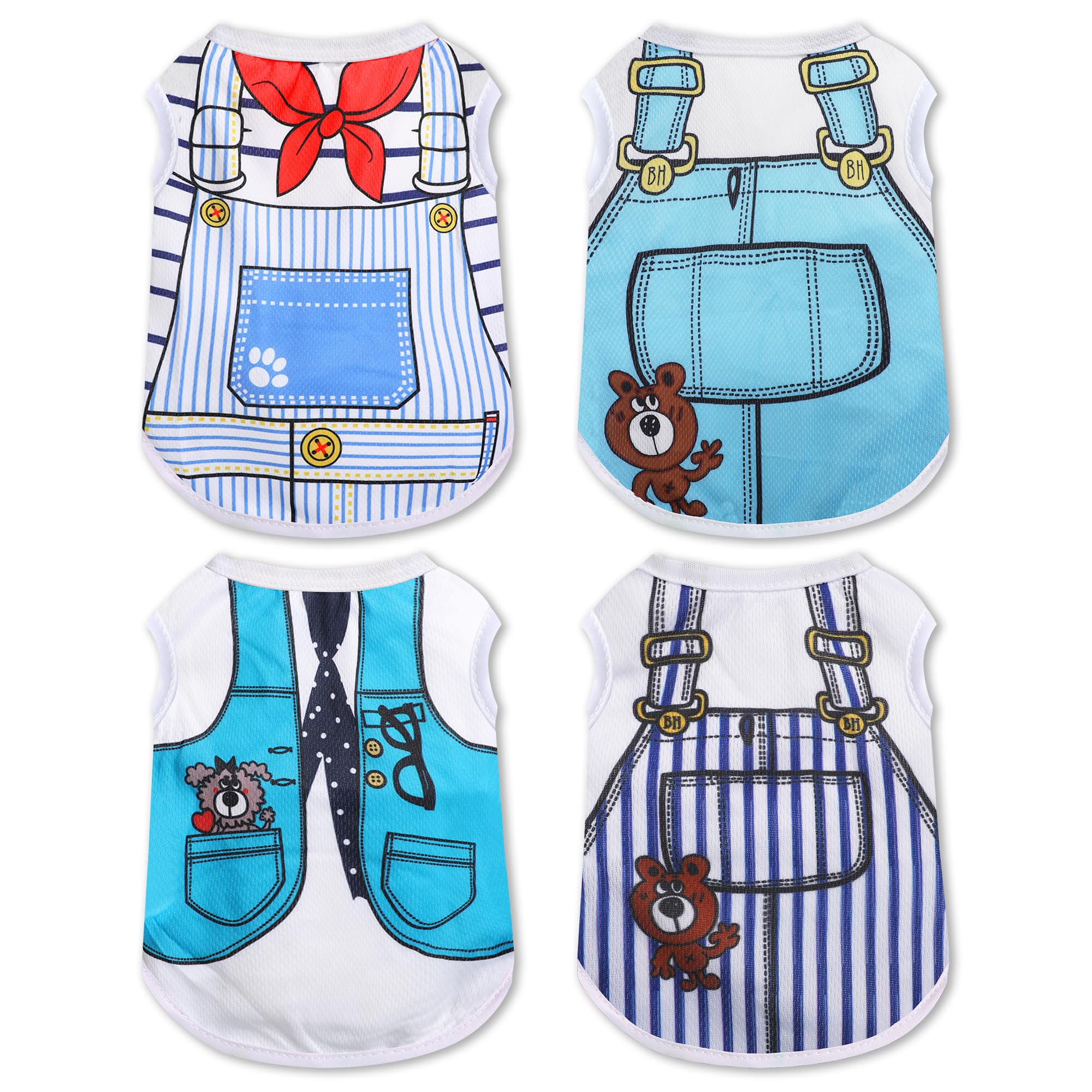 Photo 1 of Dog Clothes for Small Dogs XXS Dog Shirts with Cute Patterns, Summer Mesh Pet T-Shirts, Stretchy Puppy Clothes for Small Size & Medium Sized Dogs Like Chihuahua Bulldogs Girls Boys
