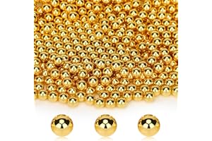 Suream 1300PCS Pearl Beads for Centerpieces, 8mm/0.31in No Hole Artificial Beads for Vase Filler, Jewelry Making, Table Scatter, Wedding Decoration, Makeup Holder, DIY Craft Projects, Gold Plated