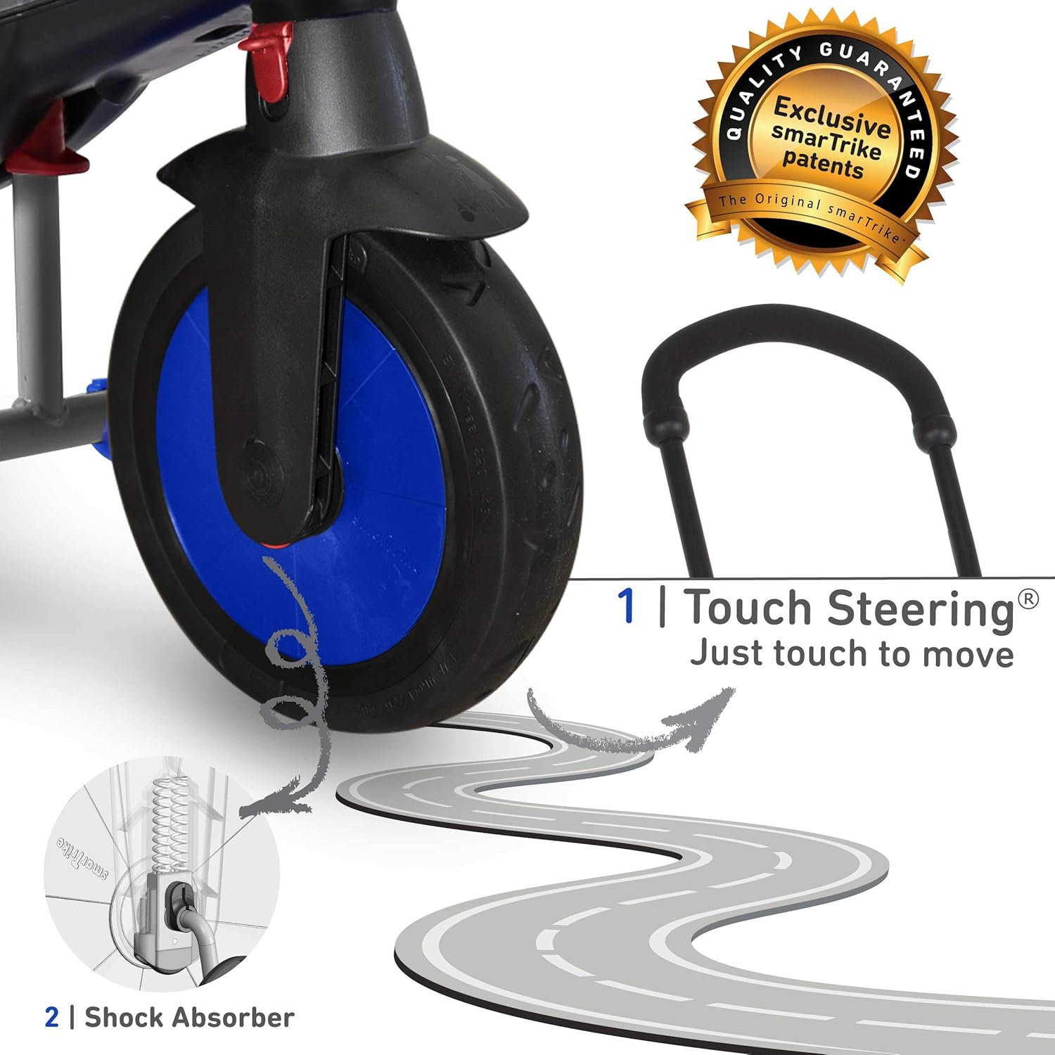 Amazon.com: smarTrike smarTfold 300-5-en-1 - Triciclo de bebé plegable para bebé (triciclo), color azul: Sports \u0026 Outdoors