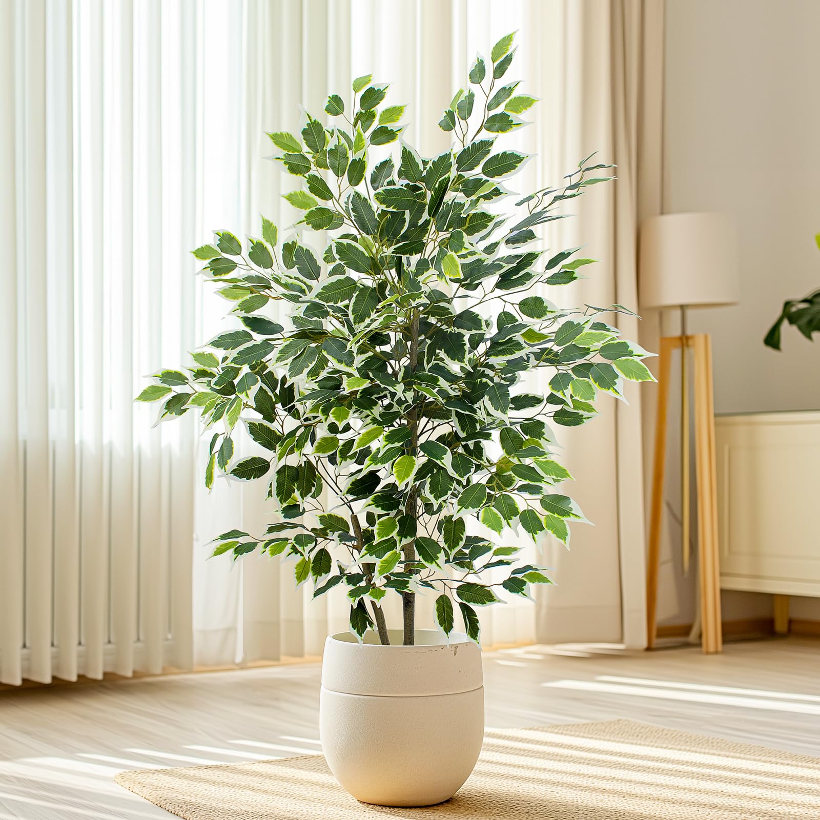 Photo 1 of *MISSING PARTS - See Clerk Notes*
Yepdin Artificial Ficus Tree - 4 FT Tall Silk Fake Tree with Pot - Lifelike Foliage & Branches for Indoor/Outdoor Decor
