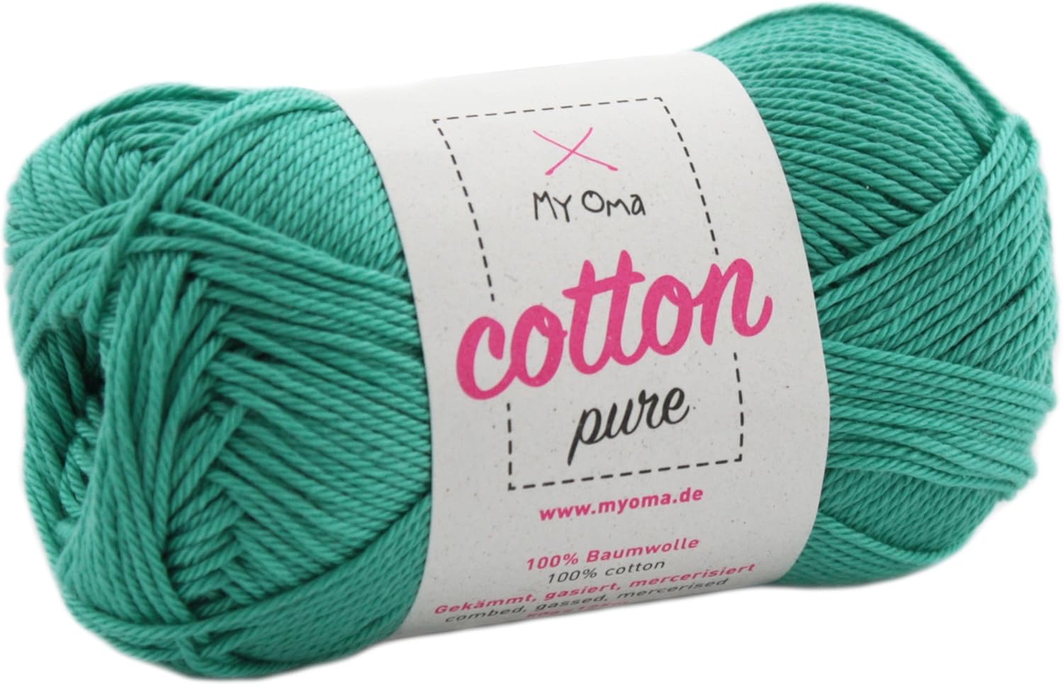 MyOma Baumwollgarn Cotton Pure Lagune (Fb 0138)- Baumwolle zum Stricken und Häkeln   GRATIS ...