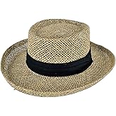 Coconut Creek Open Weave Gambler Beach Golf Hat for Men, Cloth Band