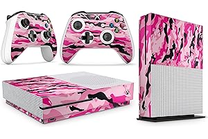 GIZMOZ N GADGETZ Xbox One S Pink CAMO Console Skin Decal Sticker + 2 Controller Skins