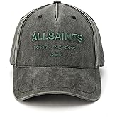 AllSaints Men's Underground Logo Washed Baseball Cap, Cotton Hat with Adjustable Strap
