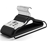 DEILSY™ Black Hangers 50 Pack - Thin Slim Space Saving, Plastic Hangers, Non Velvet Plastic Hanger for Closet Organization Hanger for Clothes Adult