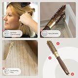 Olivia Garden Expert Blowout Shine Ceramic Round Brush 20 Gold Brown view 4
