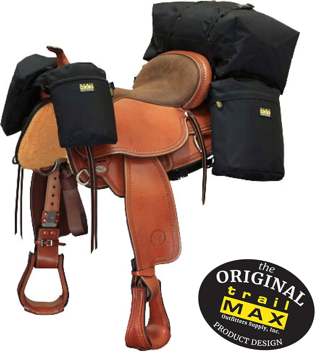 Saddle Bags Tough1 Western Nylon Horn Saddle Bag with Four Pockets and