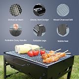 CUQOO Portable Foldable Charcoal BBQ Grill Stainless Steel Outdoor Camp view 2