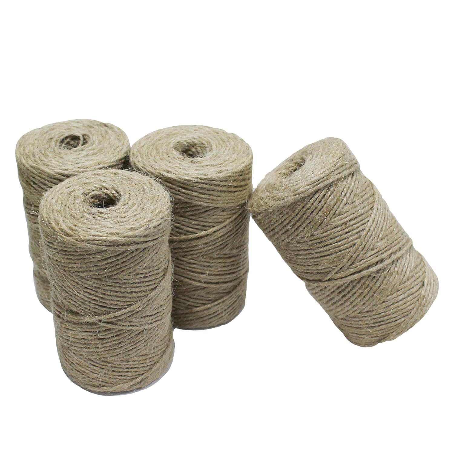 Gardzen Nature Jute Twine 4-Pack, Each Roll is 328 ft, Natural 3Ply Twisted String Rope for Toys Craft Gift DIY Gardening