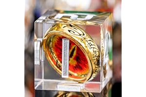 ORIFANTOU Magic Golden Ring DND Dice Set Sharp Edge Red Gaze Eye Resin Dice with Box, for use with RPG D&D Tabletop Games Lord D and D Polyhedral Dice Set