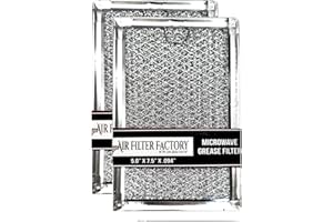 12-Layer Air Filter Factory 5" x 7.5" Pull Tab Microwave Grease Filter Replacements For Many GE, Frigidaire, Magic Chef & LG Microwave Oven Models Filter Set Of 2 (Pull Tab Short Side)