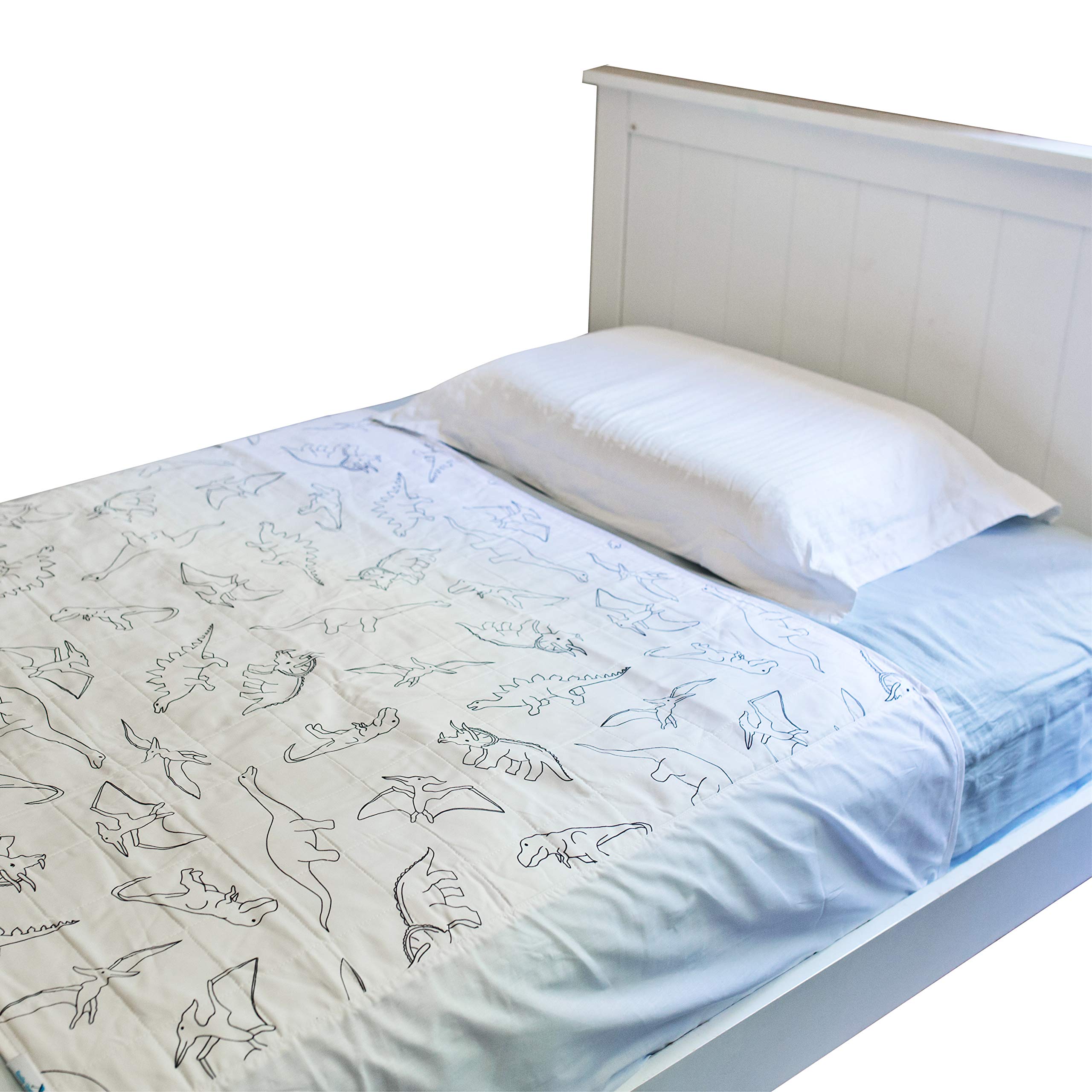 BROLLY Sheet - Bed Pad - with Wings - Single Bed Pad - 100% Cotton Sleep Surface - Dinosaurs Pattern - Size: 95 X 95cm