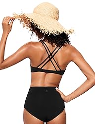 CRZ YOGA Womens V Neck Bikini Tops Twist Front