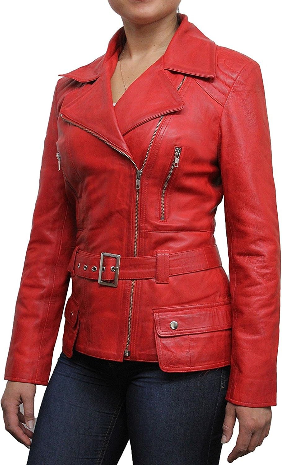ABSY Ladies Women�s Leather Jacket Trench Mid Length ABSY Ladies Women�s Leather Jacket Trench Mid Length