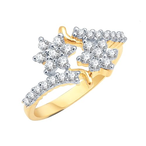 American Diamond Ring for Women (Golden) (vkfr1040g14)