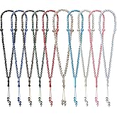 Hinly 10 Pcs Eid Tasbih Prayer Beads Acrylic Islamic Prayer Beads Necklace for Muslim 99 Tasbih Worry Rosary for Men Women Islamic Religion Ramadan Eid Gifts Festival Muslim Decoration